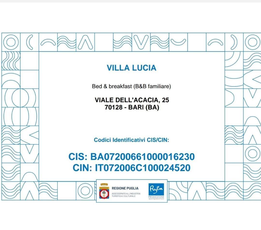 Bnb Villa Lucia Bari Bagian luar foto